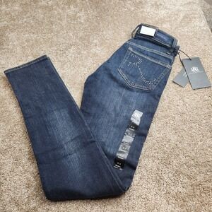 Rock & Republic Skinny Jeans Luna Pie Dark Wash Studded Pocket 0S NWT R010128